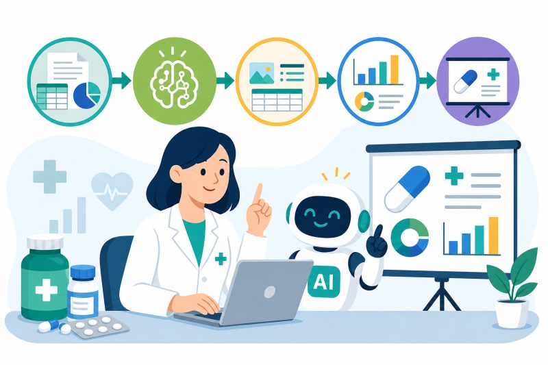 如何用 AI 一步步完成藥師簡報的資料整理與視覺化?|藥師運用Ai進行資料呈現、簡報設計 說明圖